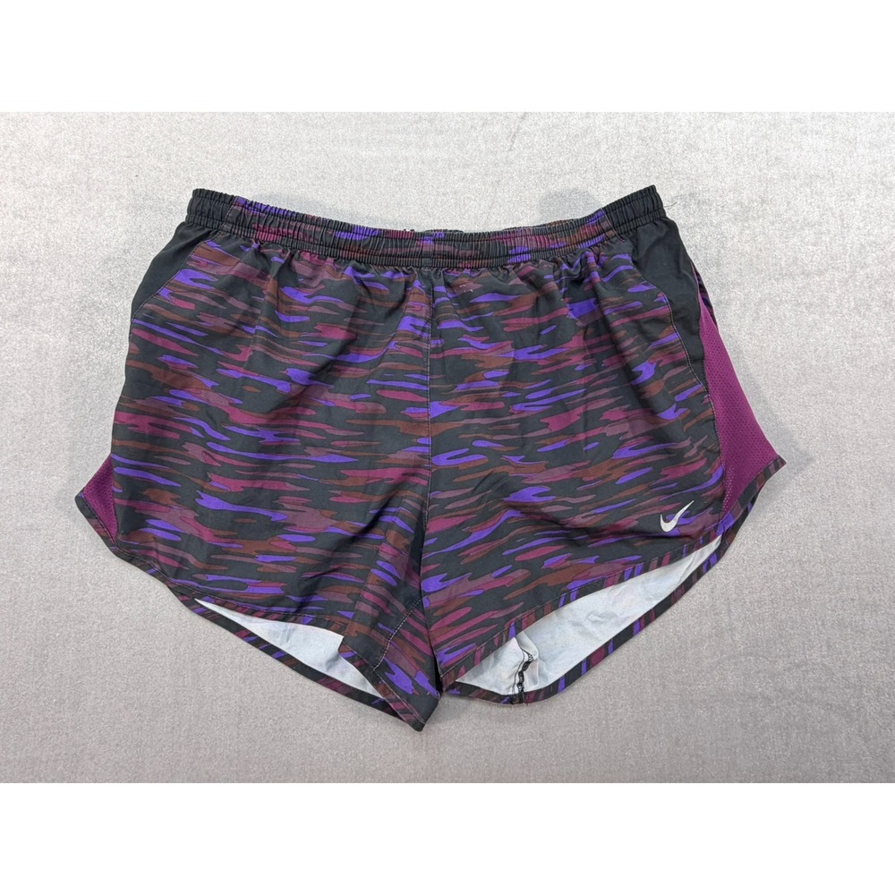 Nike Dri Fit Women Athletic Shorts Purple Camo Size Medium
